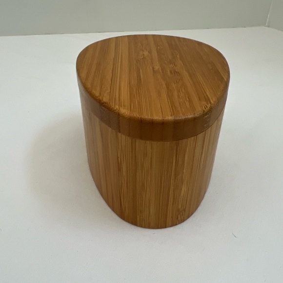 Totally Bamboo Salt Cellar Storage Trinket Box with Swivel Lid Tear Drop Shape - Picture 9 of 16